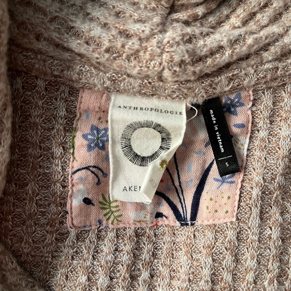 Anthropologie Akemi + Kin Long Sleeve Beige Waffle Knit Wrap Top Size S - Picture 9 of 11